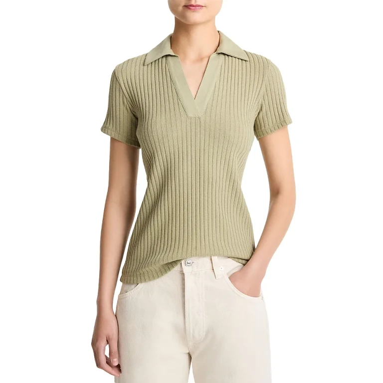 Vince Ribbed Knit Polo