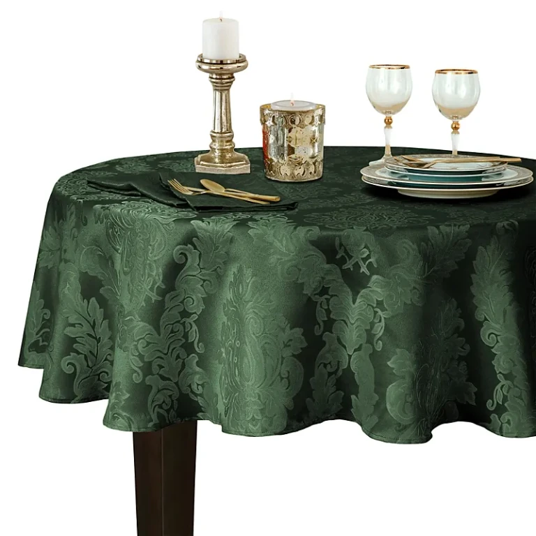 Elrene Barcelona Jacquard Damask Round Tablecloth, 70 x 70