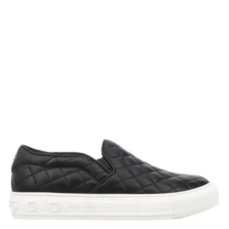 Ferragamo Borg Leather Slip-On Sneakers