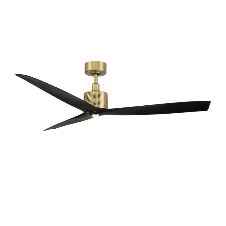 Soft Brass Matte Black 60" Ceiling Fan from the Spinster Collection
