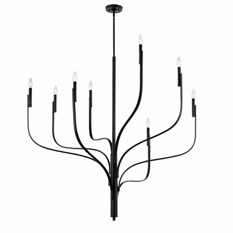 Black Eight Light Chandelier from the Livadia Collection