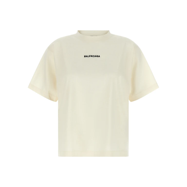 Balenciaga White Cotton T-Shirt - Women