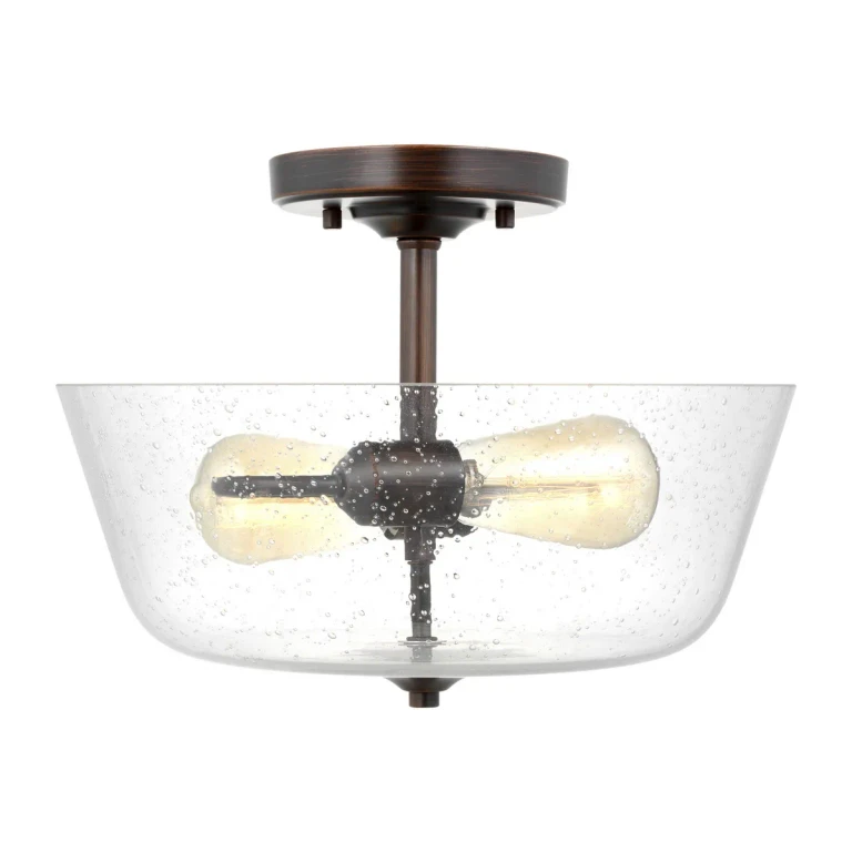Bronze Two Light Ceiling Semi-Flush Mount from the Belton Collection