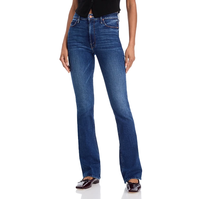 Mother High Waisted Runaway Jeans in Start Your Engines