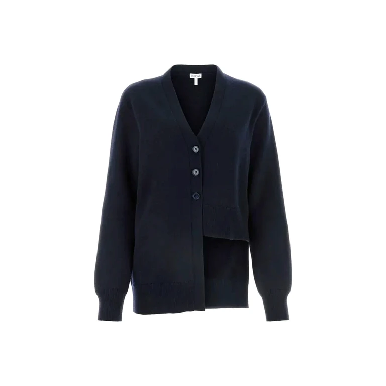 Loewe Asymmetric Cashmere Cardigan Blue - Women