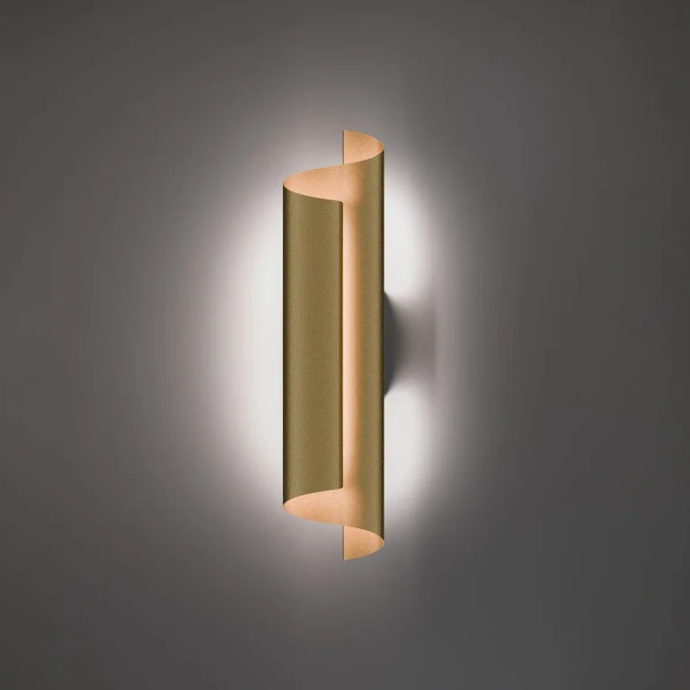 Aged Brass LED Wall Sconce from the Pirouette Collection