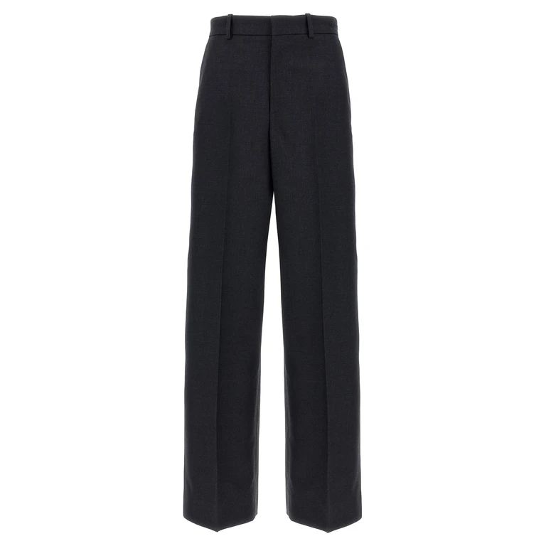 Gucci Logo Embroidery Wool Pants