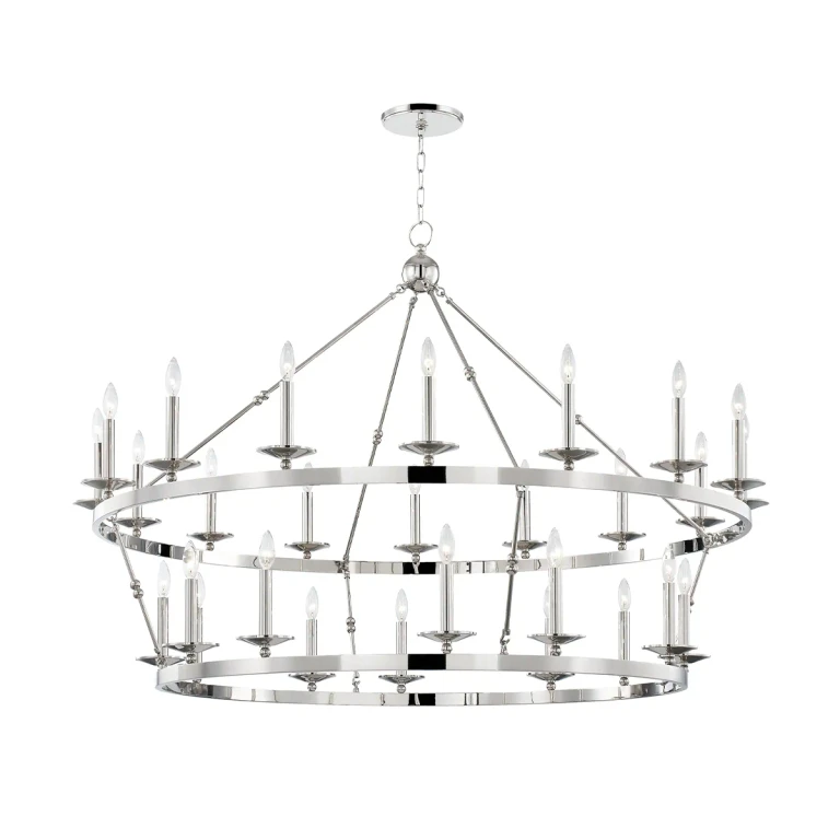 Polished Nickel 28 Light Chandelier from the Allendale Collection