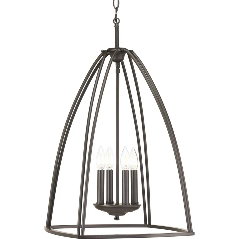 Antique Bronze Four Light Foyer Pendant from the Tally Collection