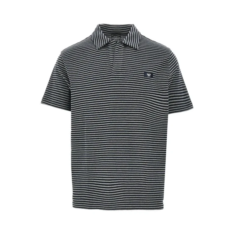 Emporio Armani Gestreiftes Baumwoll-Schwimm-Poloshirt für Herren Gr. M