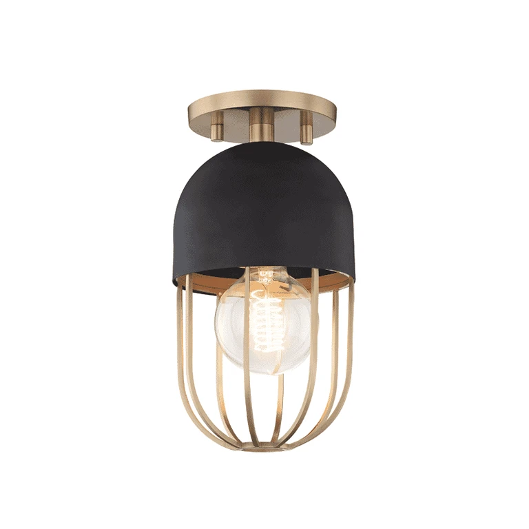 Mitzi Haley Ceiling Light in Aged Brass and Black