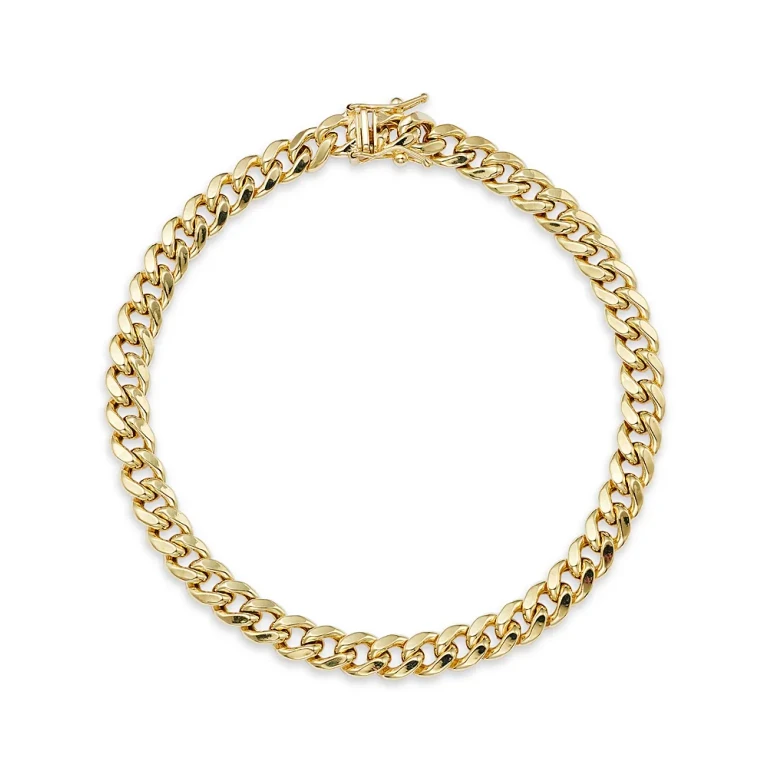 Men's Miami Cuban Chain Bracelet in 14K Yellow Gold