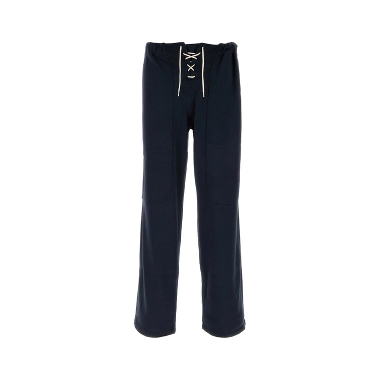 Bode Navy Blue Cotton And Lyocell Joggers