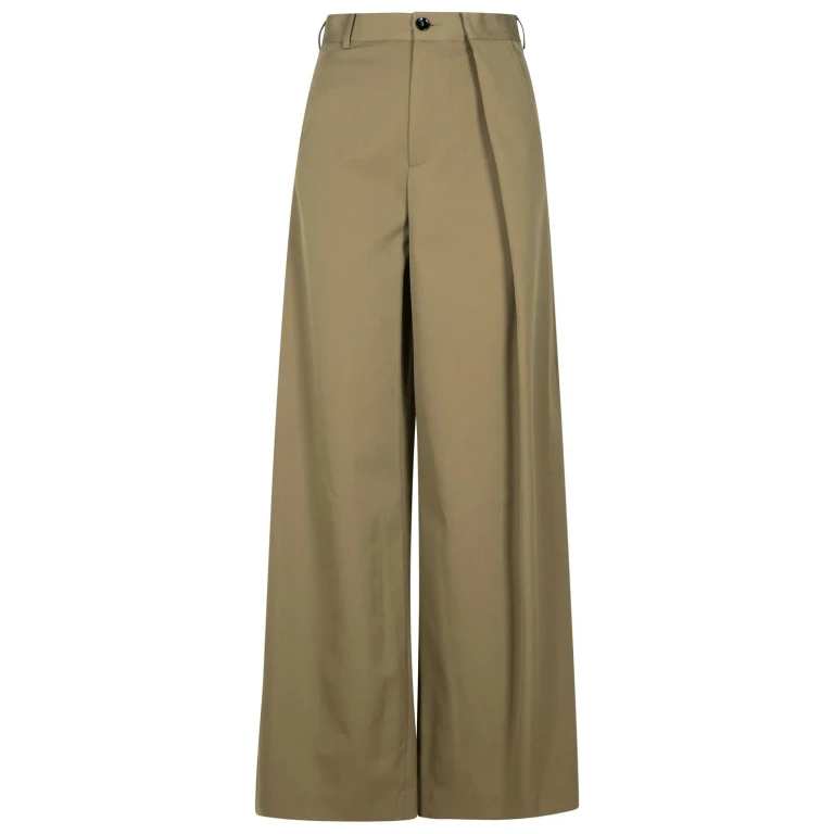 MM6 Maison Margiela Beige Polyester Blend Trousers