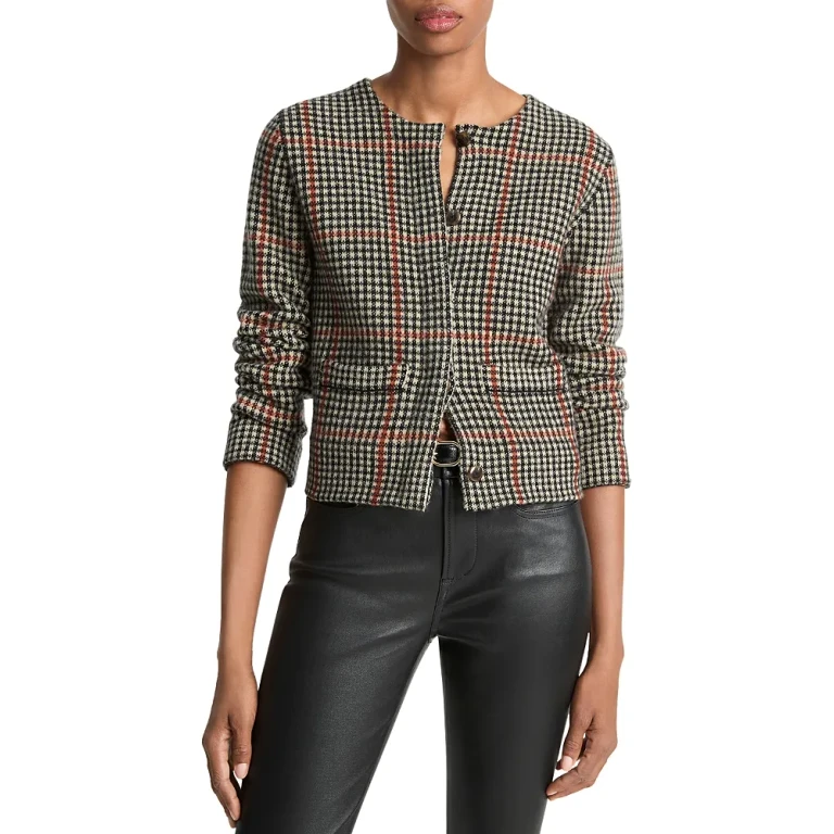 Vince Wool & Cashmere Crewneck Cardigan Sweater