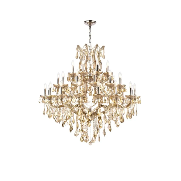 Golden Teak 37 Light Chandelier from the Maria Theresa Collection
