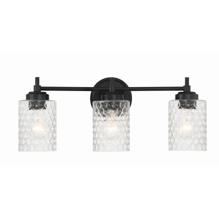 Flat Black Bathroom Vanity Light from the Claire Collection