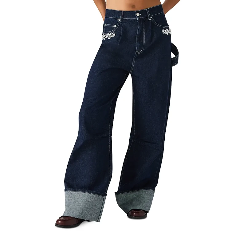 Steve Madden Bobbie Wide Leg Jeans in Bijou Blue