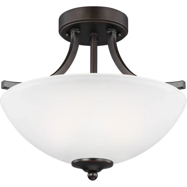 Bronze Two Light Semi-Flush Convertible Pendant from the Geary Collection