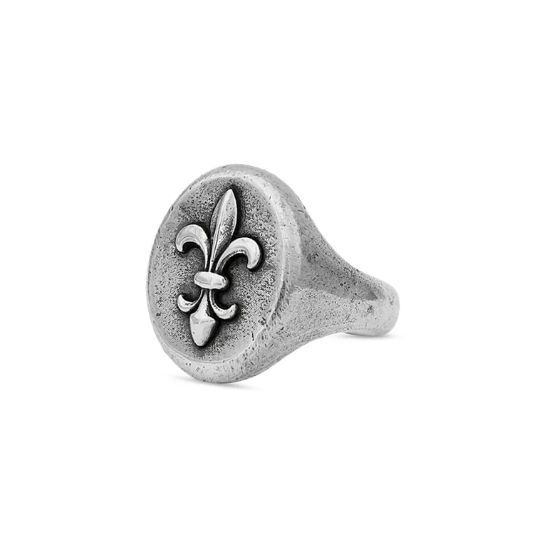 John Varvatos Sterling Silver Fleur De Lis Signet Ring