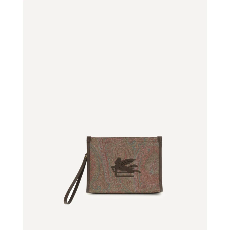 Pochette Etro Paisley avec patch Pegaso
