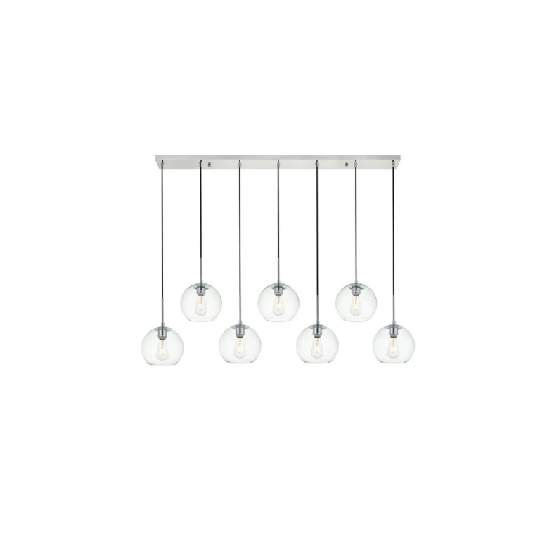 Chrome Seven Light Pendant from the BAXTER Collection