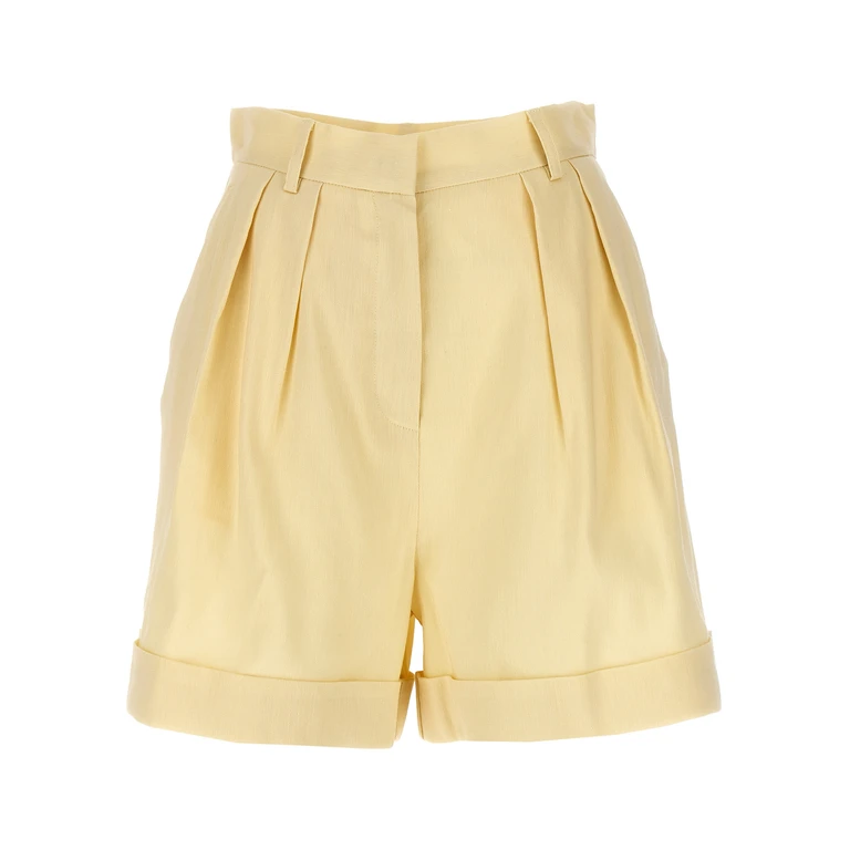 The Andamane Rina bermuda shorts Yellow Linen Bermuda - Women