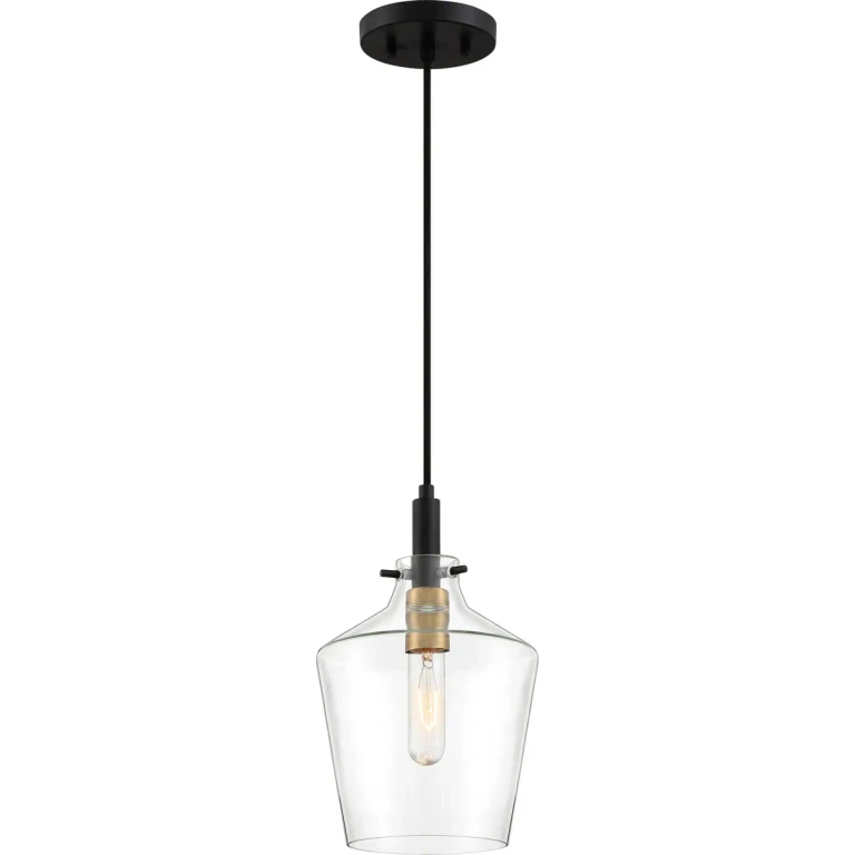 June 1-Light Mini Pendant in Earth Black