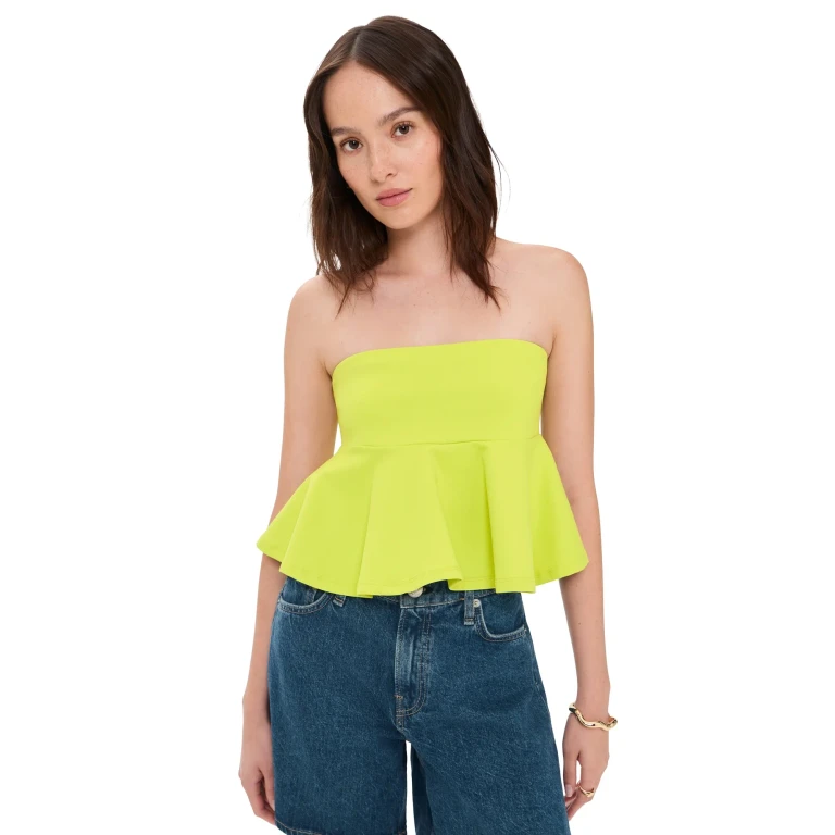 Susana Monaco Tube Flare Top Chartreuse M