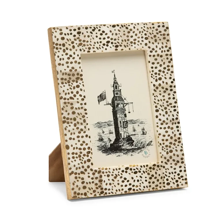 Pigeon & Poodle Ismailia Spotted Gold Bone Frame, 4 x 6