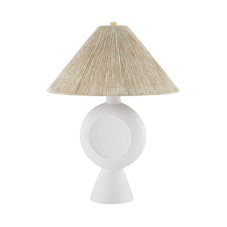 Aged Brass White Plaster Table Lamp from the Centella Collection