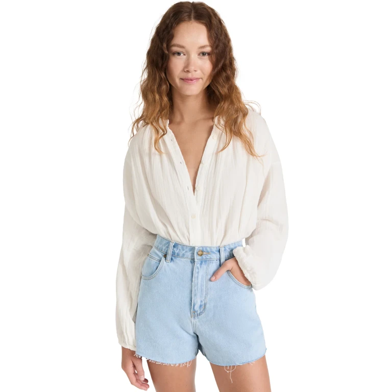 9seed Poet's Beach Blouse White P/S