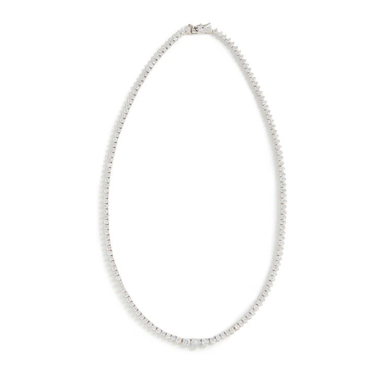 SHASHI Tennis Necklace Silver One Size
