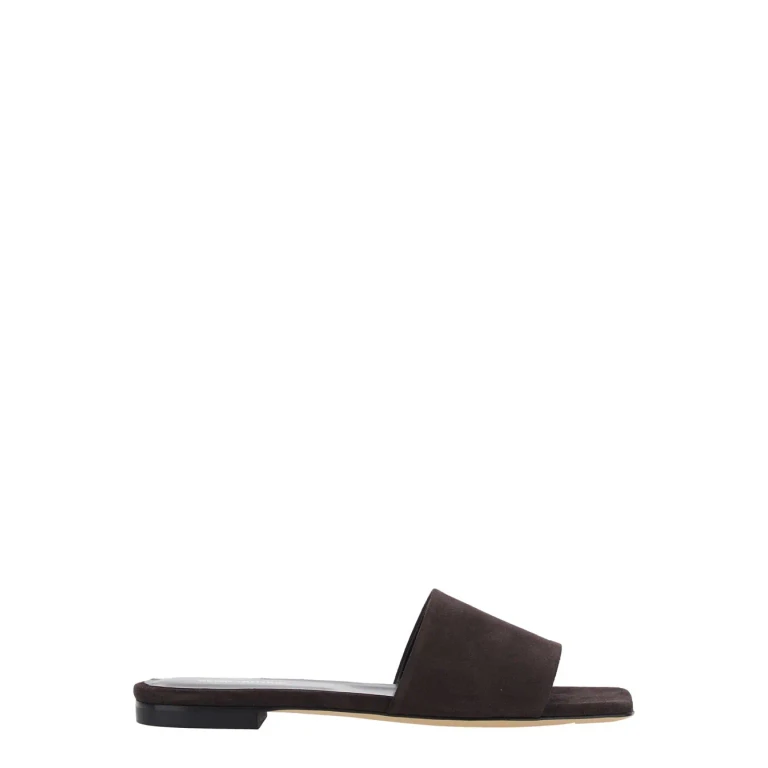 SEMICOUTURE Azia Sandals With Shaped Straps In Brown Suede For Women