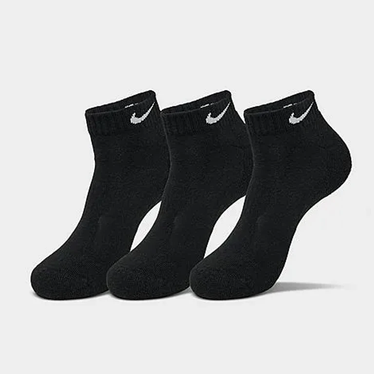 Nike Everyday Cushioned Training Low Socks (3-Pack) in Black/White Size: Medium