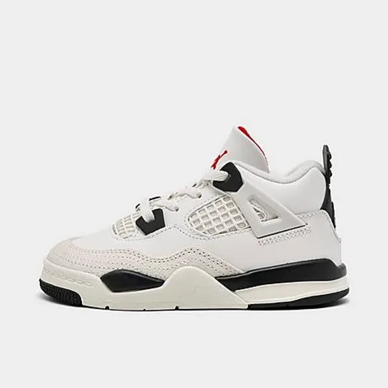 Jordan Kids Toddler Air Retro 4 Basketball Shoes in Sail/University Red/Black Size: 4.0