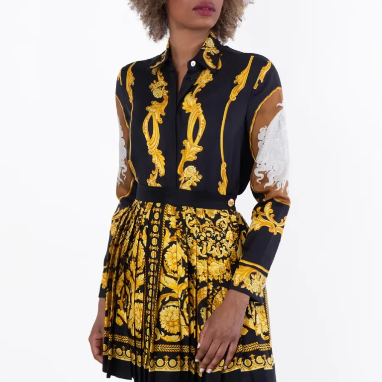 Versace Cameo Silk Button Down Shirt