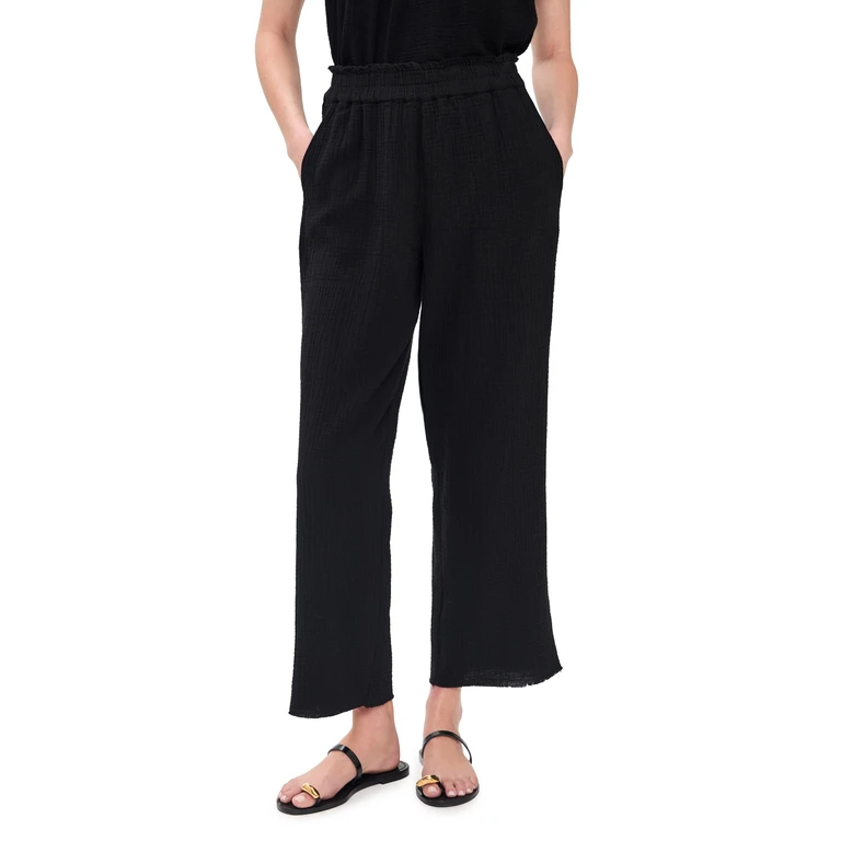 RAILS Leon Crop Pants Black Gauze XS