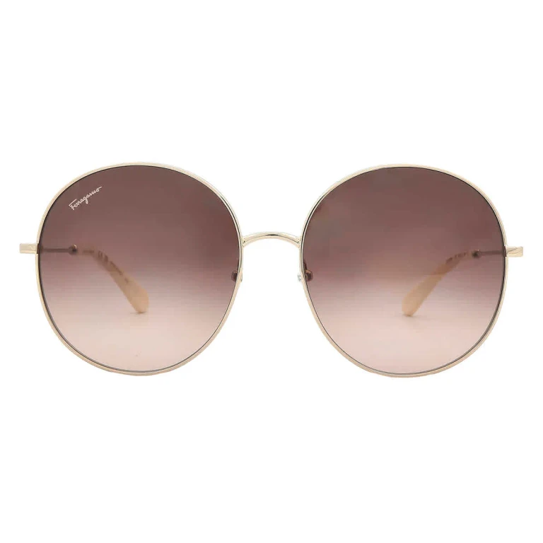 Salvatore Ferragamo Brown Gradient Round Ladies Sunglasses SF299S 703 60