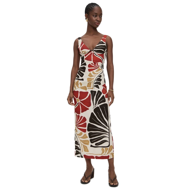 SIR. Julietta Balconette Midi Dress Fiorello Rosso 0