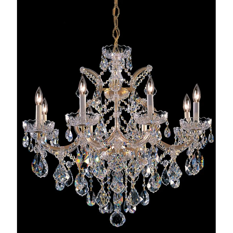 Maria Theresa 9-Light 27" Traditional Chandelier in Gold with Clear Spectra Crystals