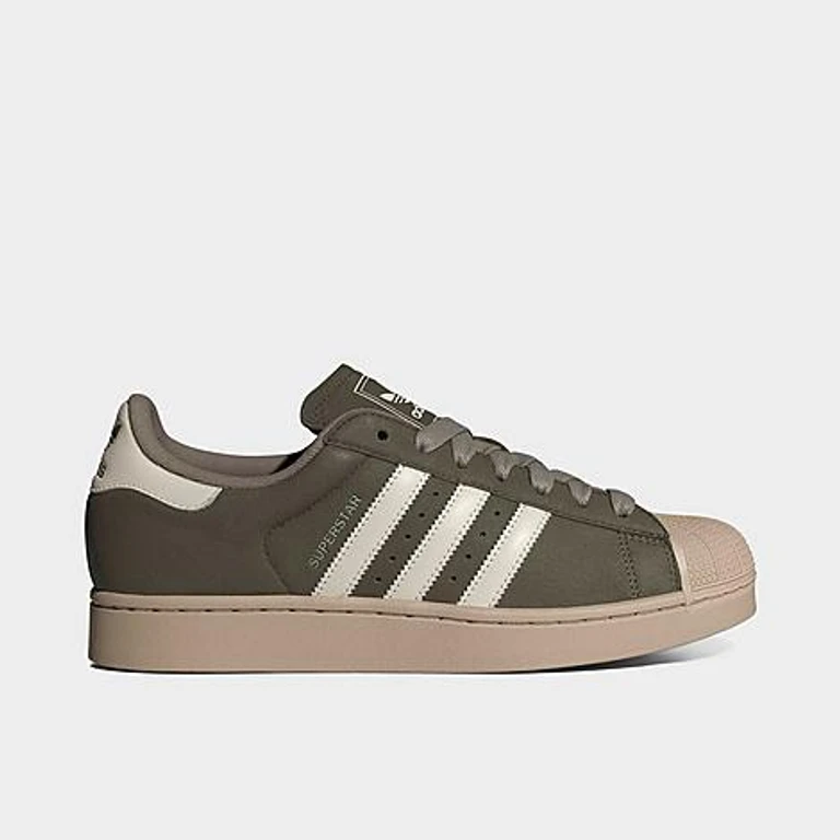 adidas Men's Originals Superstar II Casual Shoes in Olive Strata/Off White/Stone Khaki Size: 7.5