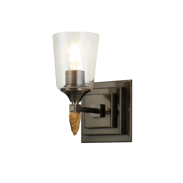 Dark Bronze One Light Wall Sconce from the Vetiver Collection