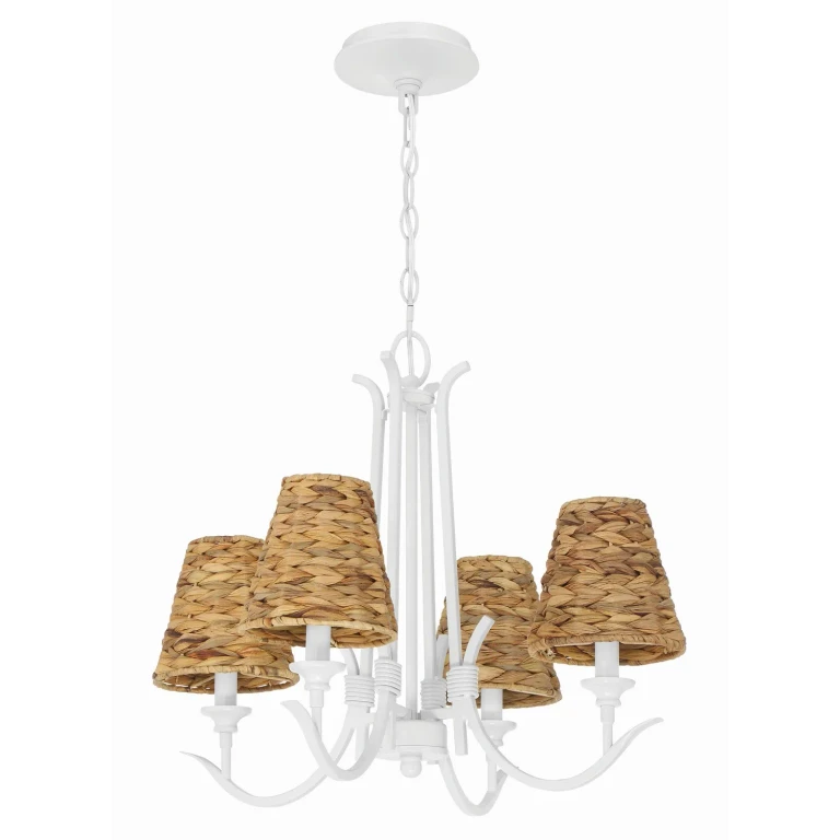 Matte White Four Light Chandelier from the Kokomo Collection