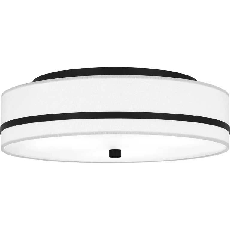 Matte Black Three Light Flush Mount from the Quoizel Flush Mount Collection