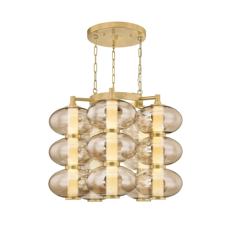 Vintage Brass LED Chandelier from the Toulouse Collection