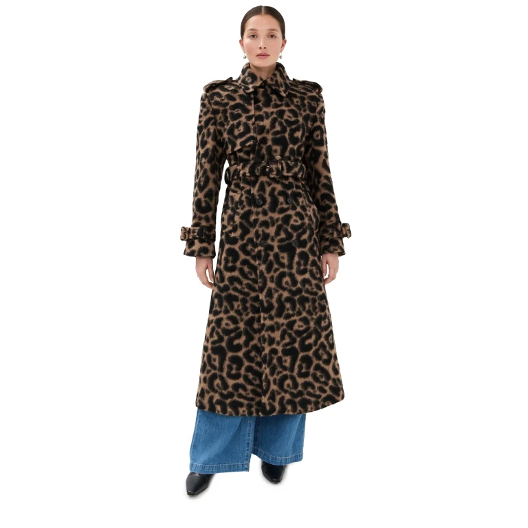 SIMKHAI Rumi Belted Long Coat Camel XL