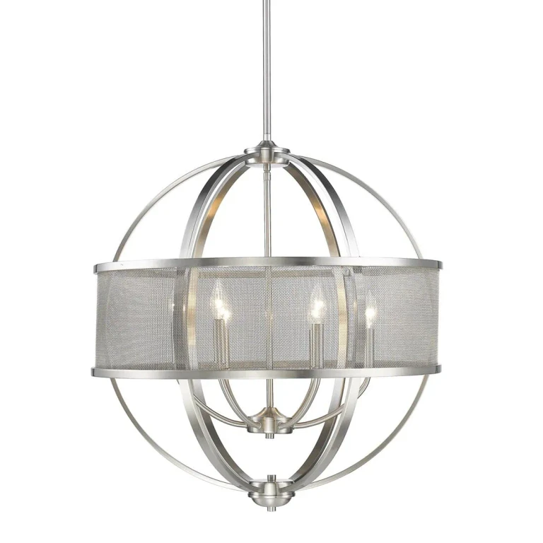Golden Colson 6-Light Chandelier in Pewter