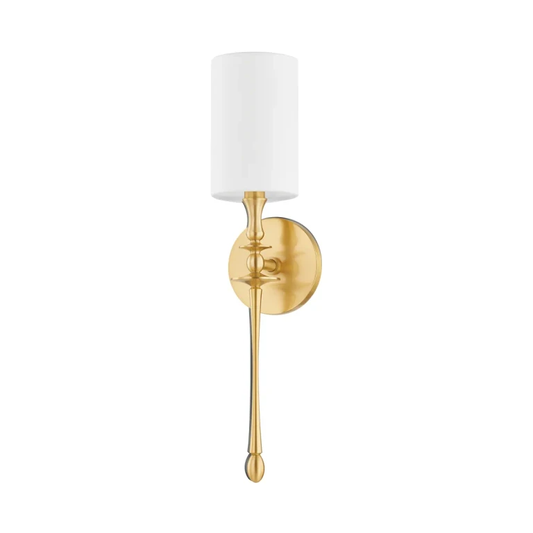 Aged Brass One Light Wall Sconce from the Guilford Collection