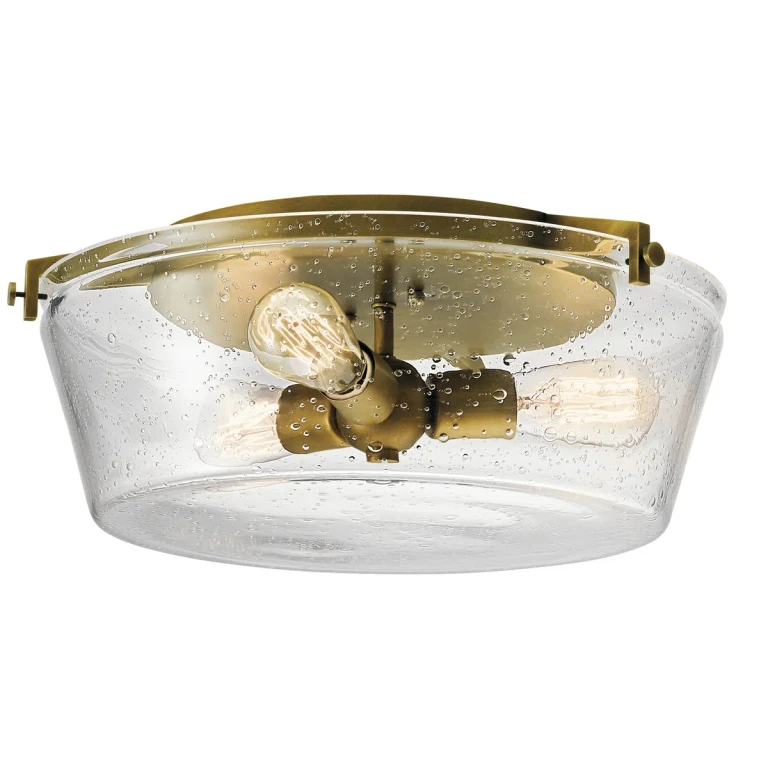 Natural Brass Three Light Flush Mount from the Alton Collection